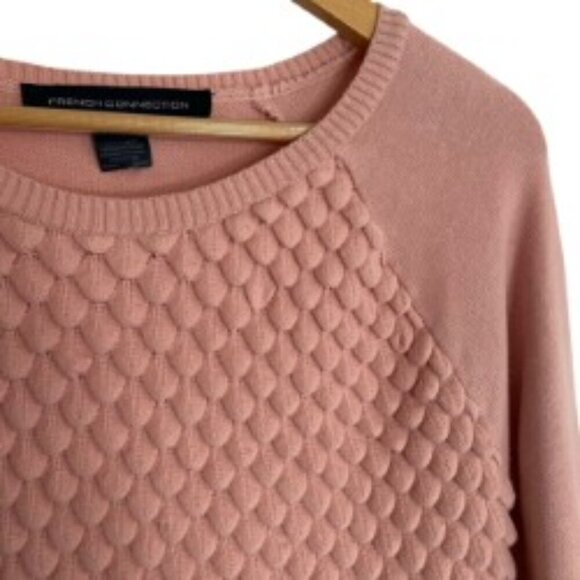 French Connection Audrey Textured Crewneck Sweater in Ballet Blush Medium - Picture 4 of 4